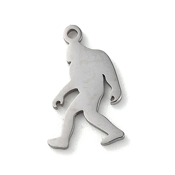 304 Stainless Steel Pendants, Laser Cut, Gorilla, Stainless Steel Color, 14x8x1mm, Hole: 1mm