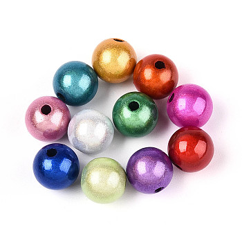 50Pcs Spray Painted Acrylic Beads, Miracle Beads, Round, Bead in Bead, Mixed Color, 8mm, Hole: 2mm