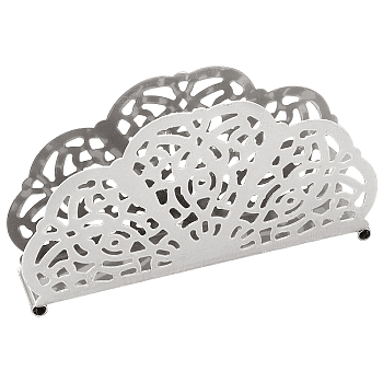 Gorgecraft 304 Stainless Steel Napkin Holder, Hollow with Flower Pattern, Stainless Steel Color, 13.5x2.65x7.8cm