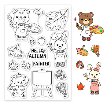 PVC Plastic Stamps, for DIY Scrapbooking, Photo Album Decorative, Cards Making, Stamp Sheets, Animal Pattern, 16x11x0.3cm