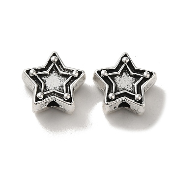 Tibetan Style Alloy Beads, Cadmium Free & Lead Free, Star, 13x13x6mm, Hole: 2mm, about 458pcs/1000g