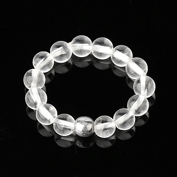 4MM Round Natural Quartz Crystal Beaded Stretch Rings, European and American Style