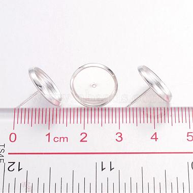 Silver Color Plated Brass Ear Studs Settings(X-IFIN-Q005-S)-3