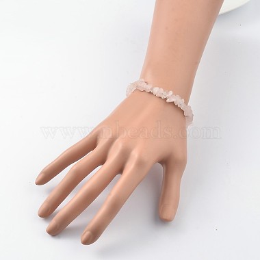 Trendy Natural Rose Quartz Beaded Bracelets(BJEW-JB02044-01)-4