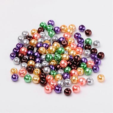 Halloween Mix Pearlized Glass Pearl Beads(HY-X006-6mm-07)-2
