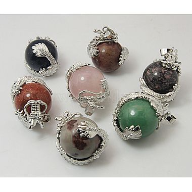 Mixed Color Round Mixed Stone Pendants