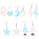 5 Pairs 5 Styles Rainbow Color Acrylic Dangle Earrings with Iron Pins(EJEW-AN0003-62)-1