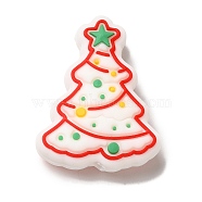 Christmas series Silicone Beads, Green, Christmas Tree, 30.5x23.5x9mm, Hole: 2mm(SIL-S006-01N)