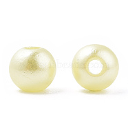 Spray Painted ABS Plastic Imitation Pearl Beads, Round, Lemon Chiffon, 6x5.5mm, Hole: 1.8mm, about 4540 pcs/500g(OACR-T015-05A-20)
