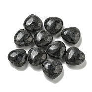 Natural Larvikite Beads, Half Drilled, Heart, 15.5x15.5x8mm, Hole: 1mm(G-P531-A12-01)