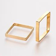 Brass Bead Frames, Rhombus, Golden, 24x25x0.5mm, Hole: 0.5mm(KK-F695-04G)