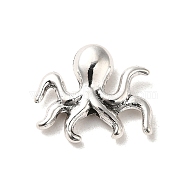Tibetan Style Alloy Beads, Cadmium Free & Lead Free, Octopus, Antique Silver, 13.5x16x4mm, Hole: 1.5mm(PALLOY-M217-39AS)