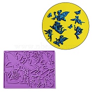 Fairy & Butterfly Cabochon DIY Silicone Molds, Resin Casting Molds, for UV Resin, Epoxy Resin Craft Making, Purple, 112x152x5mm, Inner Diameter: 6.5~48.5mm(SIMO-R002-06)