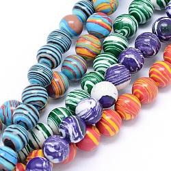 Synthetic Chrysocolla Beads Strands, Round, Mixed Color, 10mm, Hole: 1.5mm; about 39pcs/strand, 15.7inches(40cm)(G-F559-10)