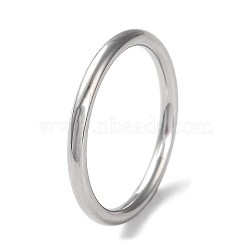 304 Stainless Steel Simple Plain Band Finger Ring for Women Men, Stainless Steel Color, 1.7mm, Inner Diameter: 15mm(RJEW-F152-01A-P)