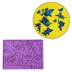 Fairy & Butterfly Cabochon DIY Silicone Molds, Resin Casting Molds, for UV Resin, Epoxy Resin Craft Making, Purple, 112x152x5mm, Inner Diameter: 6.5~48.5mm(SIMO-R002-06)