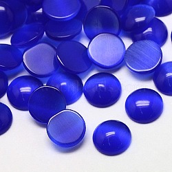 Cat Eye Cabochons, Half Round, Blue, 20x3.5~5mm(CE-J002-20mm-03)