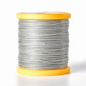 Round Waxed Polyester Cord, Micro Macrame Cord, Leather Sewing Thread, for Bracelets Jewelry Making, Beading Crafting Macrame, Silver, 0.65mm, about 164.04 yards(150m)/roll