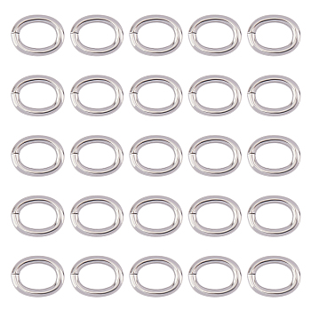 304 Stainless Steel Jump Rings, Open Jump Rings, Oval, Stainless Steel Color, 12 Gauge, 13x10x2mm, Inner Diameter: 9.5x6mm, 50pcs/set