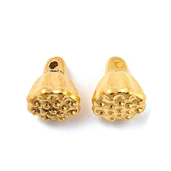Tibetan Style Alloy Charms, Cadmium Free & Lead Free, Seedpod of the Lotus, Antique Golden, 10.5x9mm, Hole: 1.5mm