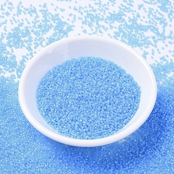 MIYUKI Delica Beads, Cylinder, Japanese Seed Beads, 11/0, (DB1284) Matte Transparent Ocean Blue AB, 1.3x1.6mm, Hole: 0.8mm, about 10000pcs/bag, 50g/bag
