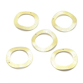 Brass Pendants, Cadmium Free & Nickel Free & Lead Free, Ring, Bumpy, Real 18K Gold Plated, 31x30.5x1mm, Hole: 1.2mm