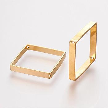 Brass Bead Frames, Rhombus, Golden, 24x25x0.5mm, Hole: 0.5mm