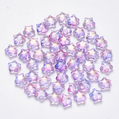 9mm Lilac Star Glass Beads