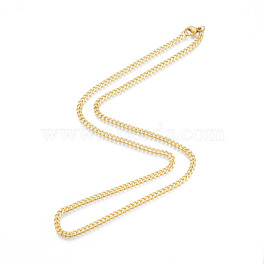 Men's 201 Stainless Steel Cuban Link Chain Necklace(NJEW-N050-A06-3-45G)-3