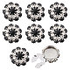 8Pcs Brass Rhinestone Cufflinks(BUTT-GL0001-07B)-1