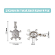 8Pcs 2 Colors Brass Micro Pave Clear Cubic Zirconia Pendants(KK-DC0003-85)-2