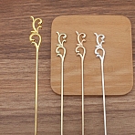 Alloy Flower Hair Sticks, Hair Accessories for Women & Girls, Black, 160x14mm(PW-WGDBE65-05)
