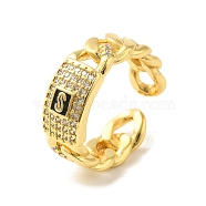 Brass Micro Pave Cubic Zirconia Rings, Real 18K Gold Plated, 7mm, Inner Diameter: 17mm(RJEW-R145-03G)