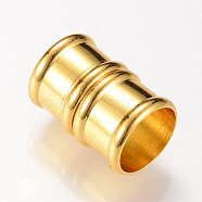Brass Magnetic Clasps with Glue-in Ends, Column, Golden, 20x14x14mm, Half Hole: 12mm(X-KK-R052-22G)