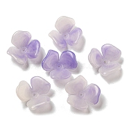 Two-tone Opaque Acrylic Bead Caps, Gradient Color, Flower, Medium Purple, 23x21.5x8.5mm, Hole: 1.6mm(OACR-G034-03E)