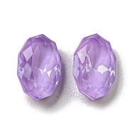 Glass Rhinestone Cabochons, Point Back & Back Plated, Faceted, Oval, Purple Velvet, 10x6.5x4mm(RGLA-G021-02A-183DE)