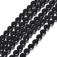 Synthetic Black Stone Beads Strands, Dyed, Round, Black, 12mm, Hole: 1mm, about 32pcs/strand, 14.5~15 inch(GSR12mmC044)