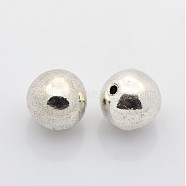 Tibetan Style Alloy Beads, Round, Lead Free and Cadmium Free, Antique Silver, 8mm, Hole: 1mm(X-LF8277Y)
