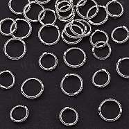 40Pcs 2 Styles Alloy Bead Ring Antique Fried Dough Twists Bead Ring Straight Hole Circle Bead Ring DIY Bracelet Accessories Materials, Silver, 13mm(JX593A)