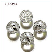 Imitation Austrian Crystal Beads, Grade AAA, Faceted, Round, Clear, 6mm, Hole: 0.7~0.9mm(SWAR-F073-6mm-01)