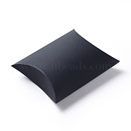 Paper Pillow Candy Boxes, for Wedding Favors Baby Shower Birthday Party Supplies, Black, 16.5x13x4.2cm(CON-E024-02C)