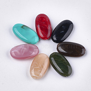 Acrylic Beads, Imitation Gemstone Style, Oval, Mixed Color, 34x19x9mm, Hole: 2mm(OACR-T011-21)