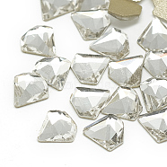 DIY Flat Back K9 Glass Rhinestone Cabochons, Random Color Back Plated, Faceted, Diamond, Crystal, 7x7x3mm(RGLA-T060-07B)