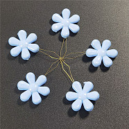 Steel Sewing Needle Devices, Threader, Thread Guide Tool, with Plastic Flower, Light Sky Blue, 45mm(PW22063035247)