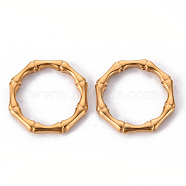 304 Stainless Steel Linking Rings, Octagon Ring, Golden, 20.5x19.5x2.5mm, Inner Diameter: 15mm(STAS-T052-23A-G)