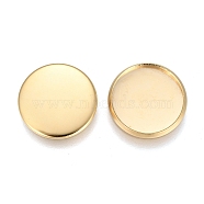 304 Stainless Steel Plain Edge Bezel Cups, Cabochon Settings, Flat Round, Golden, Tray: 14mm, 15.5x1.9mm(X-STAS-E460-10G-14MM)