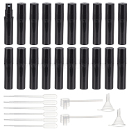 Dispensing Perfume Kits, including 80Pcs Plastic Sample Perfume Spray Bottle, 2Pcs Transparent Plastic Funnel Hopper, 2Pcs Plastic Pump, 6Pcs Transfer Pipettes, Black, 12x55.5mm(DIY-BC0009-37A)