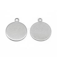 201 Stainless Steel Stamping Blank Tag Pendants, Flat Round, Stainless Steel Color, 29x25x1mm, Hole: 2mm(STAS-Q213-03-25mm)