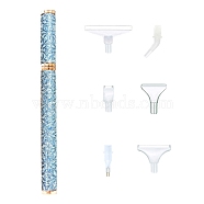 6-Style Head Plastic Diamond Painting Point Drill Pen, Diamond Painting Tools, Sky Blue, 60x220x15mm(PW-WG75090-04)