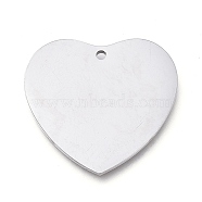 304 Stainless Steel Pendants, Manual Polishing, Stamping Blank Tag, Laser Cut, Heart, Stainless Steel Color, 19.2x20x0.8mm, Hole: 1.2mm(STAS-L238-099B-P)